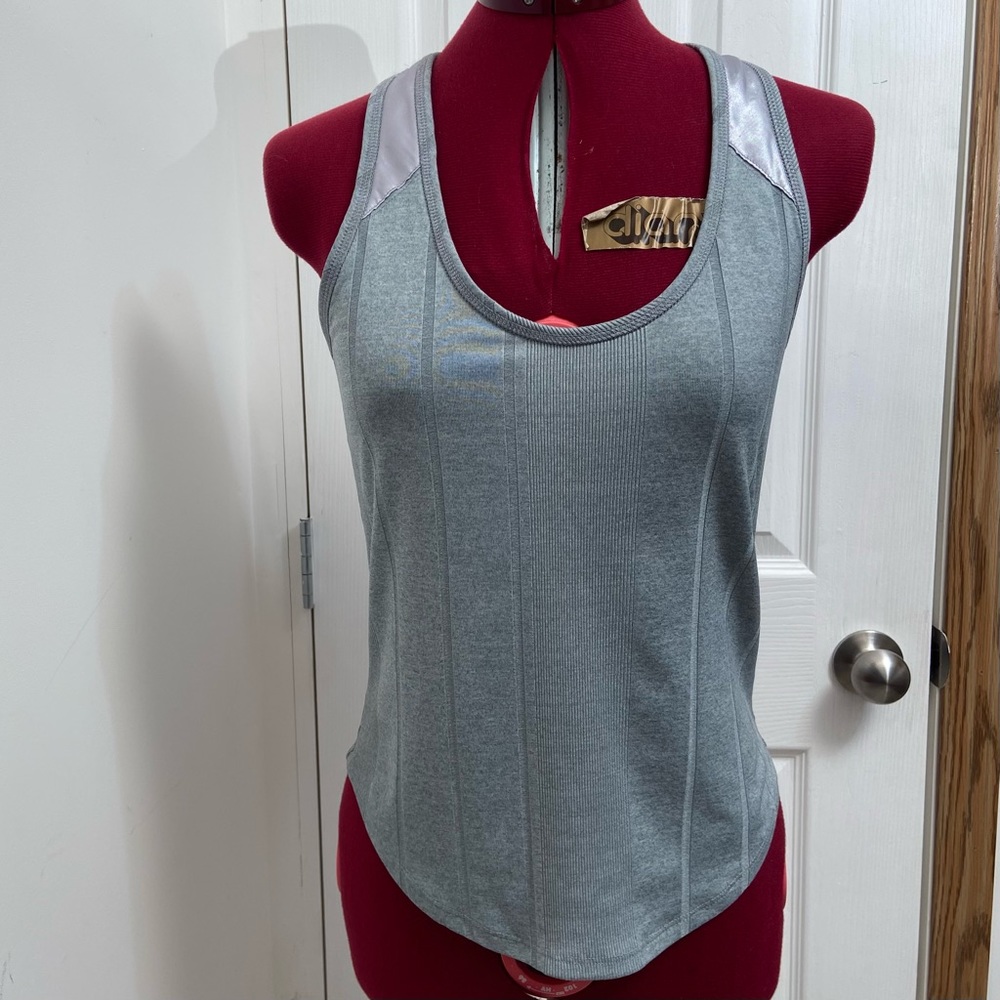 GUESS Jeans Authentic women grey and silver knit tank top. Size M. Used.